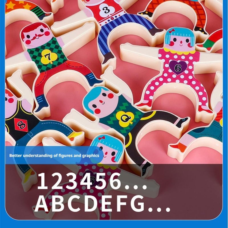 Stacking Figure Toys, 16 Pcs Circus Hercules Acrobatic Troupe Interlock Toy with 2 Balls, Family Stacking Games, Preschool Party Favors Birthday Gifts for 3 4 5 6 Years Old Boys and Girls - Image 3